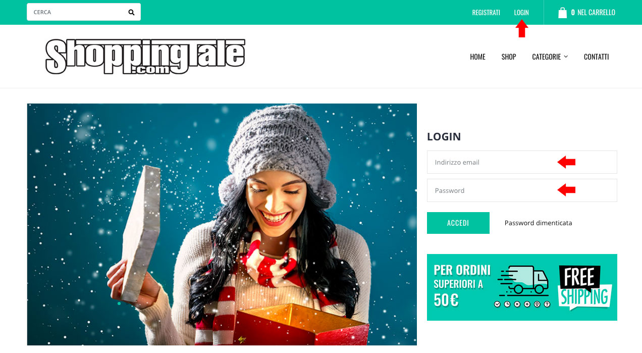 Come effettuare il login