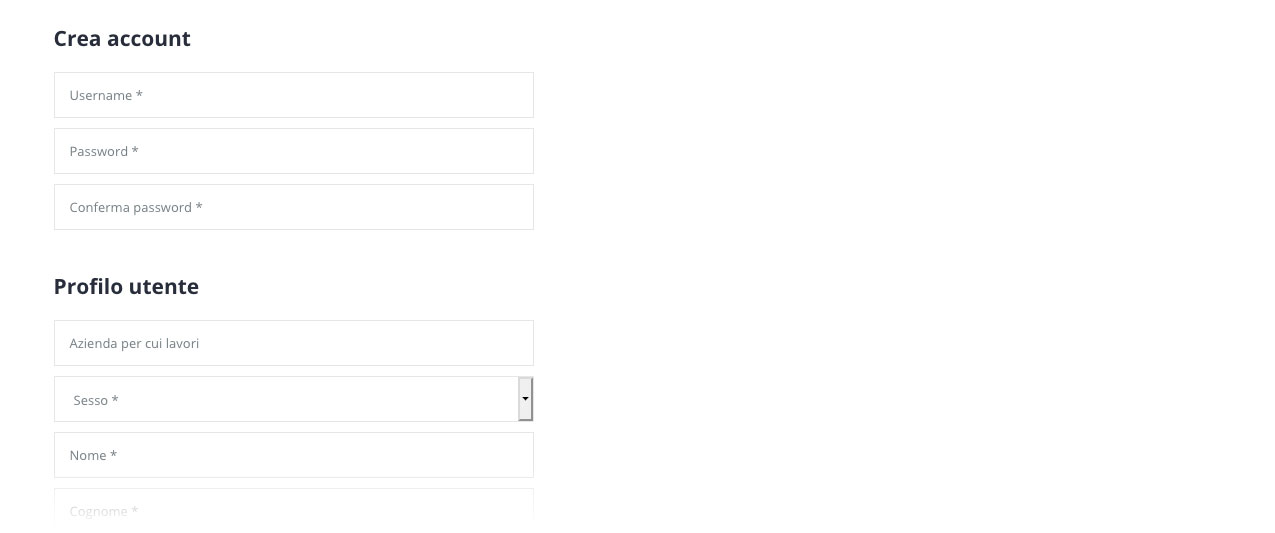 Compilazione profilo utente